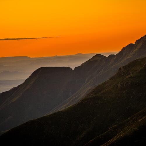 Bergketen in Lesotho.