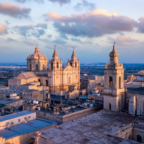 Sint-Paul-kathedraal in de middeleeuwse stad Mdina.