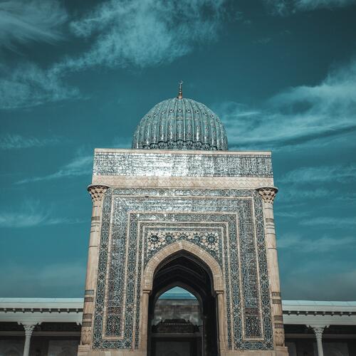 Mausoleum van schriftgeleerde Al-Bukhari in Samarkand.
