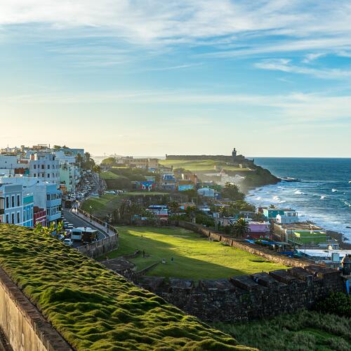 Kustlijn van San Juan, de hoofdstad van Puerto Rico.