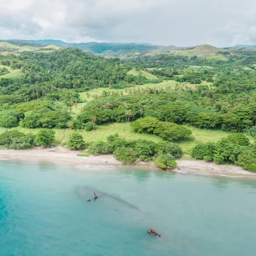 Japans scheepswrak voor de kust van Guadalcanal-eiland.