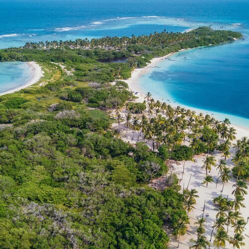 Schiereiland in het Morrocoy National Park in Venezuela.