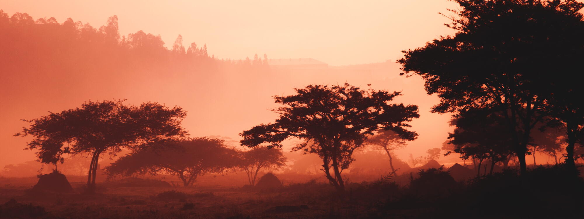 Zonsopgang in de buurt van Kigali.