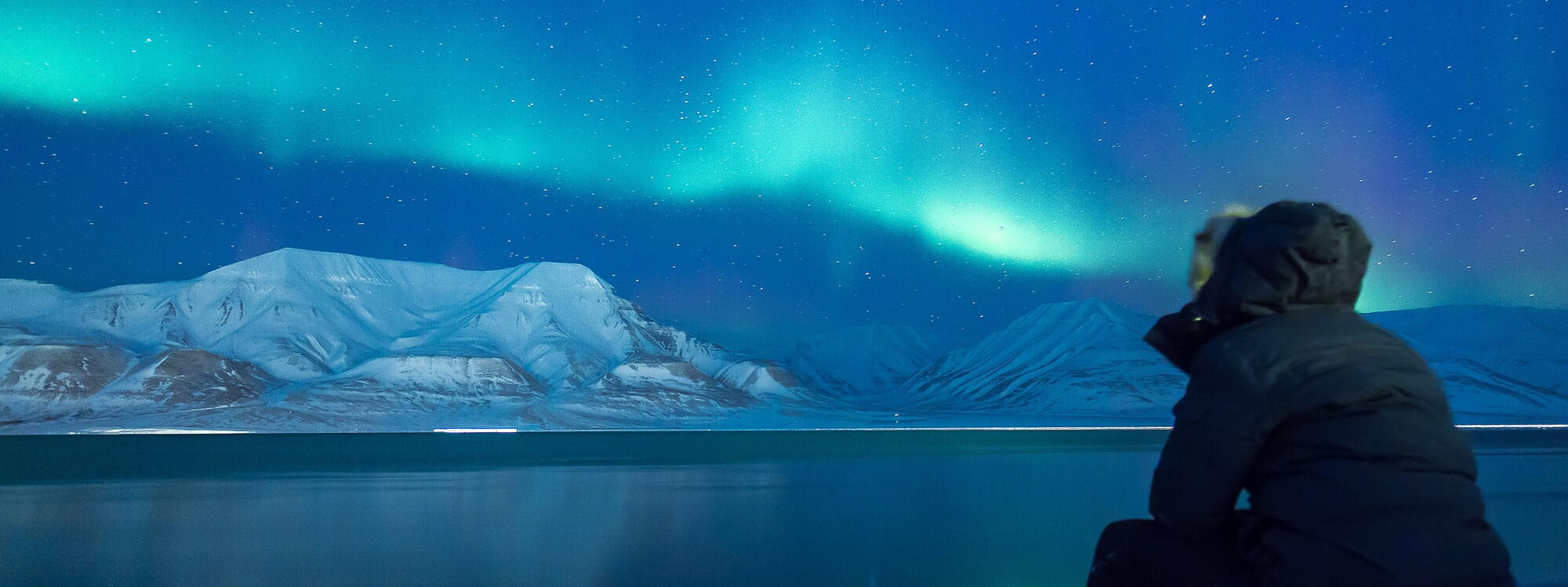 Het noorderlicht op Spitsbergen.
