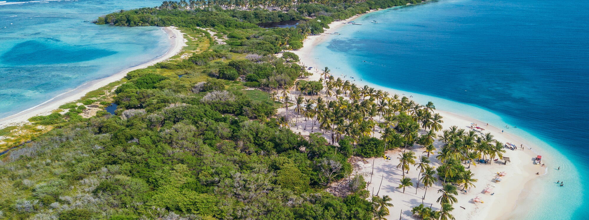 Schiereiland in het Morrocoy National Park in Venezuela.