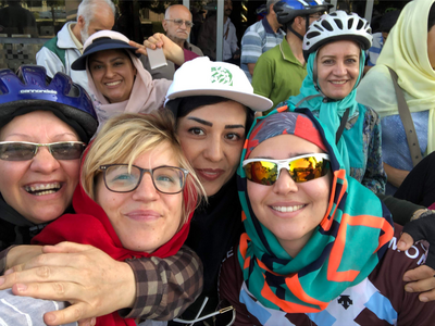 Vrouwen op de fiets in Iran