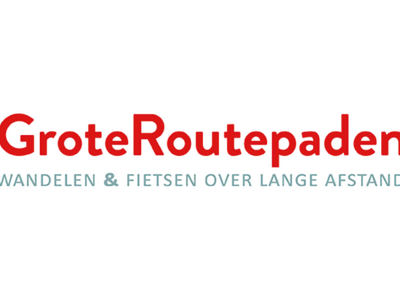 Logo van Grote Routepaden, wandelen en fietsen over lange afstand