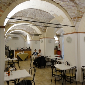 De ontbijtzaal van hostel Marina in Cagliari