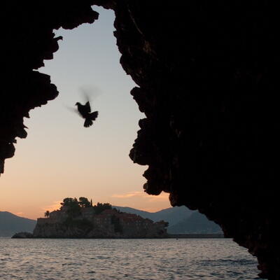 Zicht op Sveti Stefan