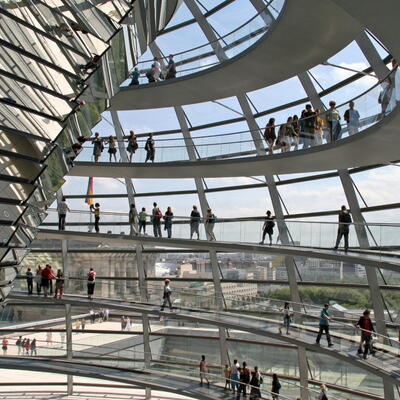 De glazen koepel van de Reichstag