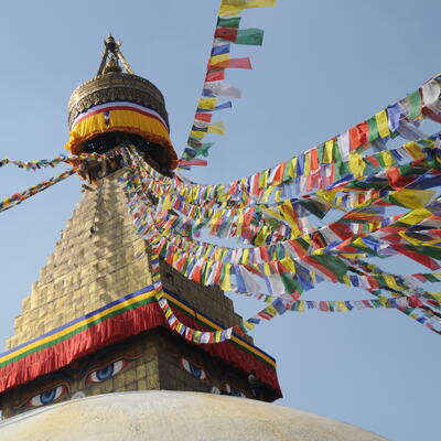 Oudste stoepa van Bodnath in Nepal