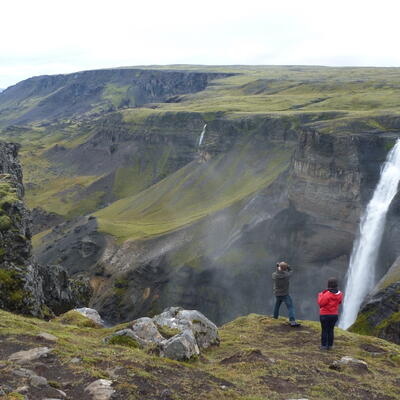 Haífoss in Þjórsárdalur, nabij de Hólaskógur hut