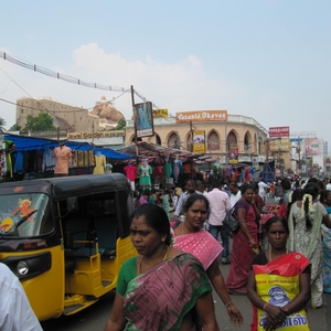 Typisch straatbeeld Zuid-India