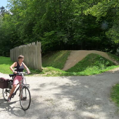 fietsen langs de limes in Saalburg