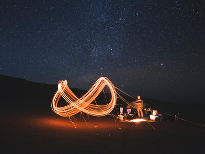 De Wahiba-zandduinen in Oman